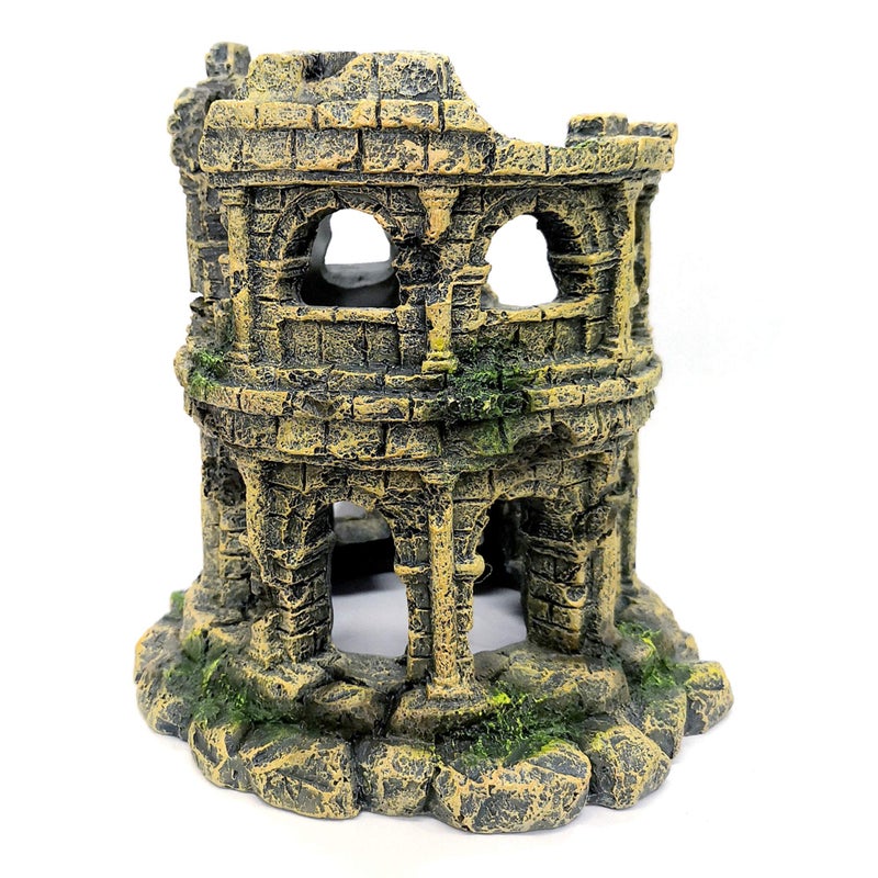 M2cbridge Antique Roman Column Ruins European Castle Aquarium Decorations Fish Tank Hideout Rocks (Roman Column Round) - Image 1